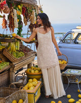 Ivory Pearl Embroidered Palazzo Set