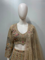 Champagne Rose Mirrorwork Couture Lehenga Set