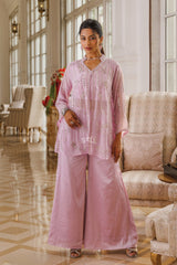 Powder Pink Embroidered Palazzo Set