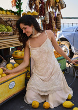 Ivory Pearl Embroidered Palazzo Set