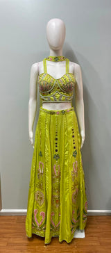 Lime Mirage Embellished Lehenga Set