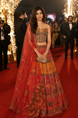Sunset Mirrorwork Heritage Lehenga