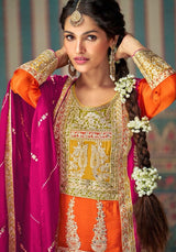 Royal Multicolor Embroidered Festive Suit