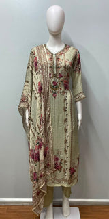 Ivory Rose Botanical Printed Kurta Ensemble