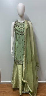 Pistachio Green Jewel Palazzo Set