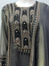 Olive Charcoal Pearl Jewel Kurta Set