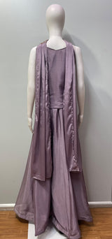 Smoky Lilac Antique Gold Floral Palazzo Set