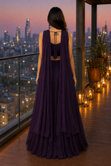 Deep Plum Embellished Lehenga Set