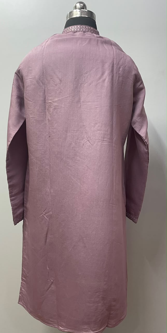 Dusty Mauve Silver Mirror Work Kurta