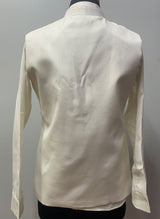 Pearl Ivory Antique Gold Floral Crest Bandhgala Jacket