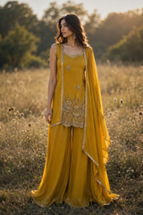 Marigold Zari Embroidered Palazzo Set