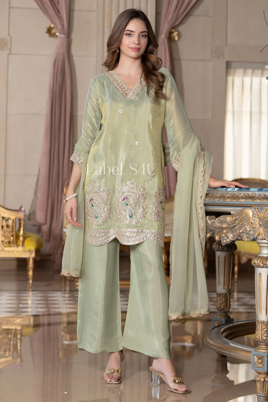 Sage Green Embroidered Kurta Set