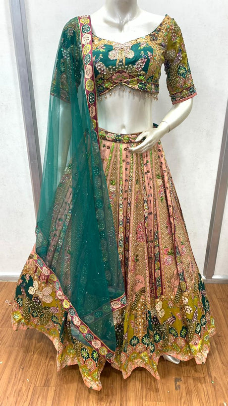Emerald Blush Heritage Lehenga