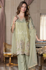 Sage Green Embroidered Kurta Set