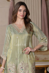 Sage Green Embroidered Kurta Set