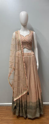 Blush Peach Zari Lehenga Set