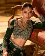 Emerald Regal Embroidered Bridal Lehenga Set