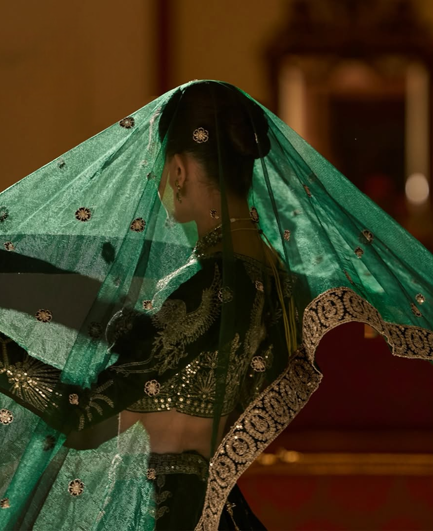 Emerald Regal Embroidered Bridal Lehenga Set