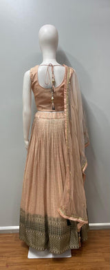 Blush Peach Zari Lehenga Set