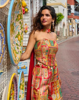 Coral Mosaic Printed Palazzo Set