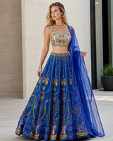 Sapphire Mirrorwork Heritage Lehenga