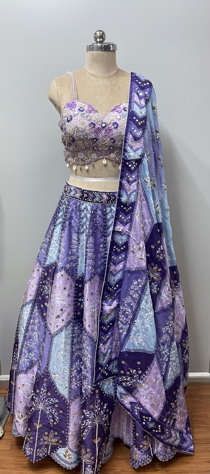 Lavender Prism Embroidered Lehenga Set