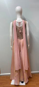 Blush Gold Embroidered Palazzo Set