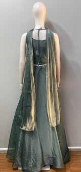 Smoky Sage Silver Jewel Lehenga Set