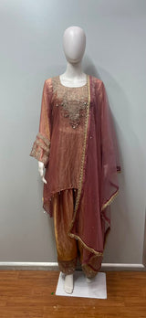 Rose Bronze Pearl Embellished Festive Ensemble - alternate view