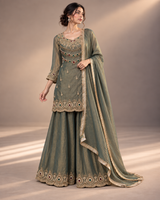Sage Olive Gold Jewel Palazzo Set