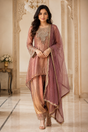 Rose Bronze Pearl Embellished Festive Ensemble