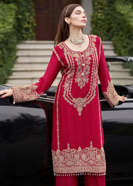 Crimson Royal Zari Palazzo Set - MishUUU