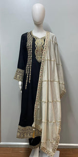 Black Ivory Embroidered Kurta Set