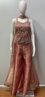 Copper Rose Antique Gold Floral Palazzo Set