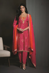Fuchsia Gold Jewel Kurta Set