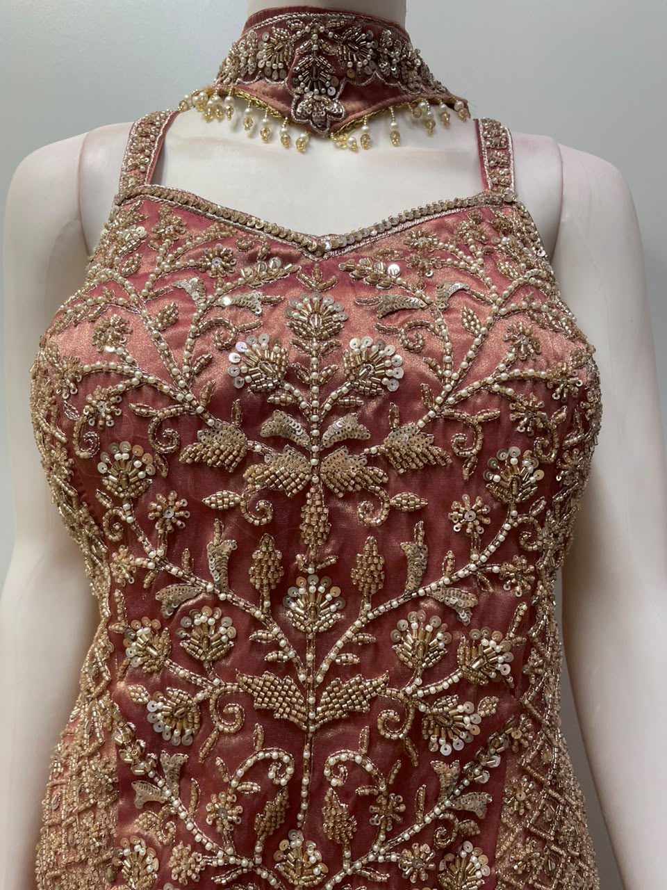 Copper Rose Antique Gold Floral Palazzo Set