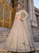 Champagne Gold Sequin Bridal Lehenga Ensemble