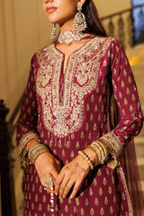 Deep Wine Antique Gold Heritage Palazzo Set