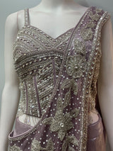 Smoky Lilac Silver Floral Lehenga Set