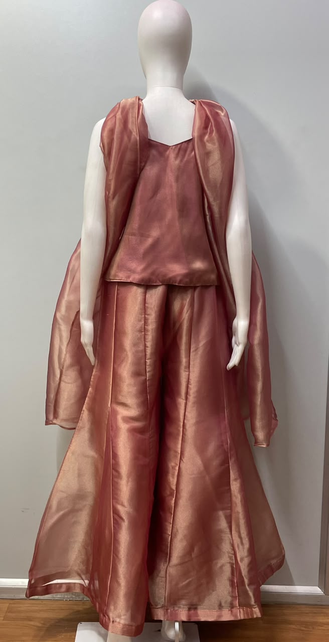 Copper Rose Antique Gold Floral Palazzo Set