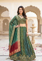 Emerald Banarasi Festive Lehenga Couture Ensemble