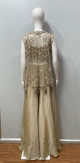 Champagne Embroidered Jacket Palazzo Set
