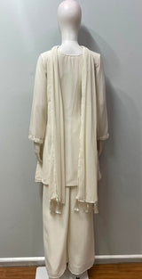 Ivory Pearl Embroidered Palazzo Couture Ensemble