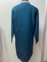 Deep Teal Silver Mirror Heritage Kurta