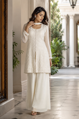 Ivory Pearl Embroidered Palazzo Couture Ensemble
