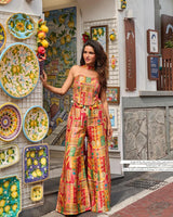 Coral Mosaic Printed Palazzo Set