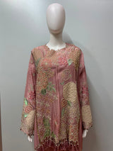 Dusty Rose Botanical Embroidered Festive Ensemble