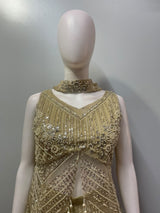 Antique Gold Pearl Jewel Palazzo Set