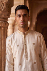 Ivory Gold Floral Men's Kurta Set