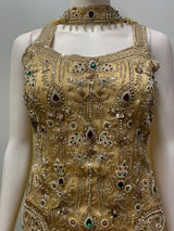 Antique Mustard Multicolor Jewel Palazzo Set